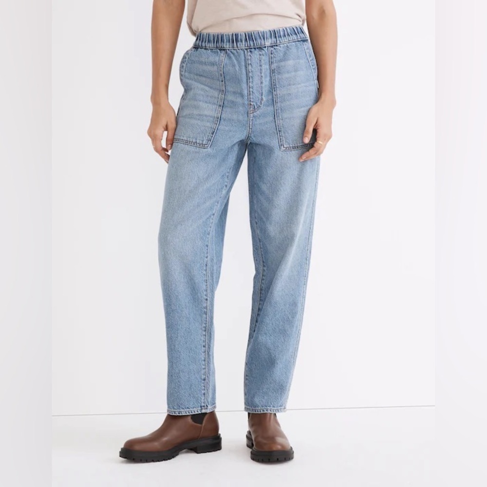 NWT Madewell Pull-On Relaxed Jeans in Beswick Wash